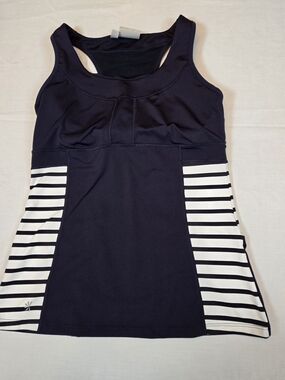 Athleta Dark Navy And White Performance Top